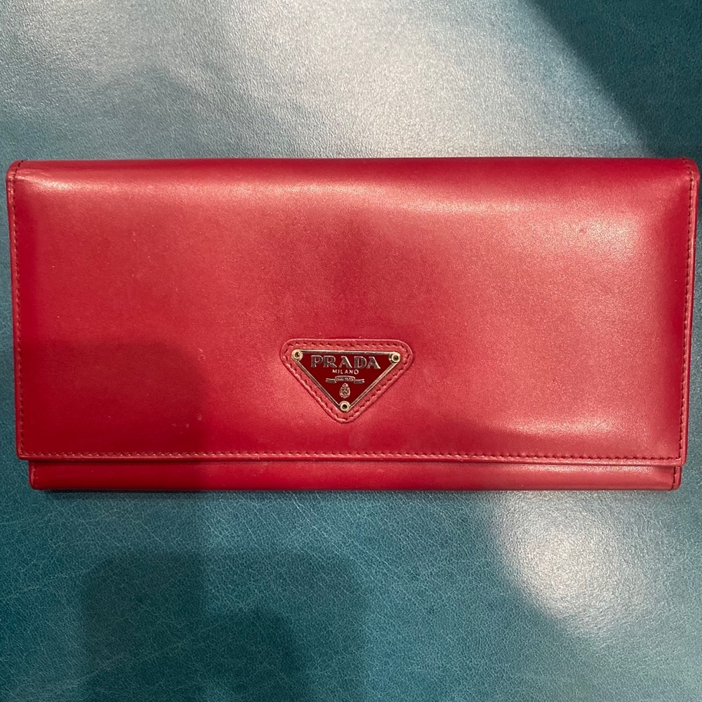 Prada Red Leather Wallet